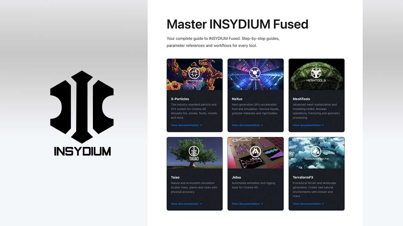New INSYDIUM Fused Software Documentation – Toolfarm Japan
