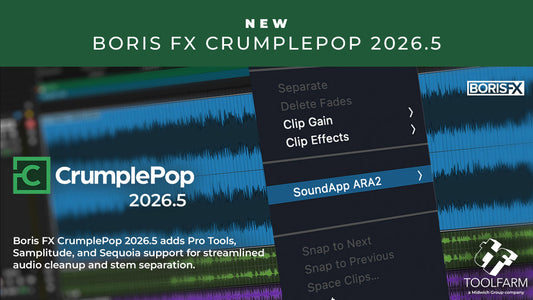 Boris FX Releases CrumplePop 2026.5 with New Sound App ARA Plugin