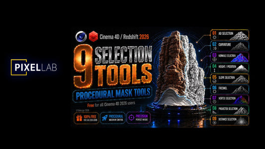 Free Cinema 4D + Redshift Mask Selection Tool Pack from Pixel Lab