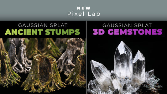 New: Pixel Lab Gaussian Splat 3D Gemstones & Ancient Stumps