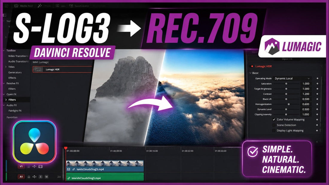 Using Lumagic for S-Log3 to Rec.709 in DaVinci Resolve